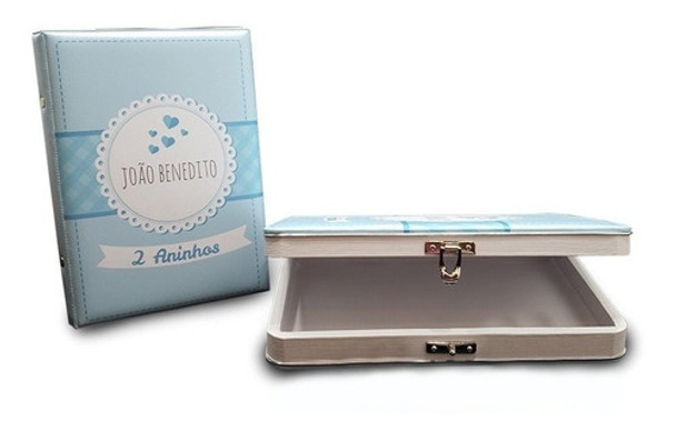Álbum Personalizado Azul Ou Rosa - 80 Fotos 10x15 C/ Caixa 0