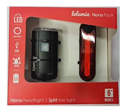 Combo Nano/split Luces Delantera Y Trasera P/bicicleta Le012 0