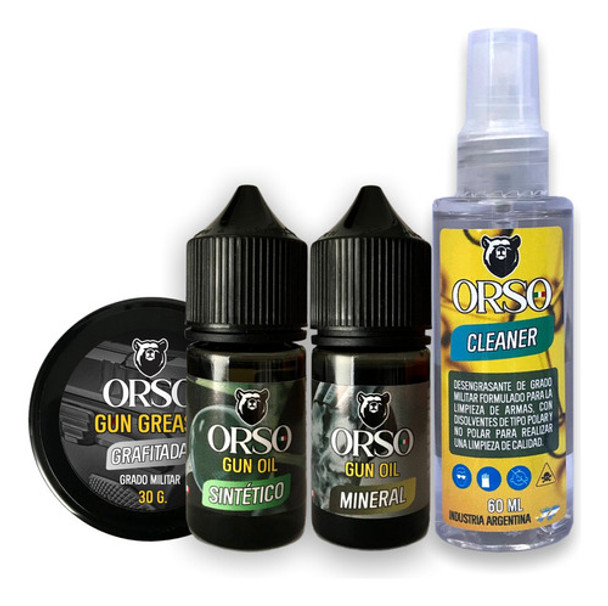 Kit De Limpieza Armas De Fuego Orso Gun Oil Completo 0