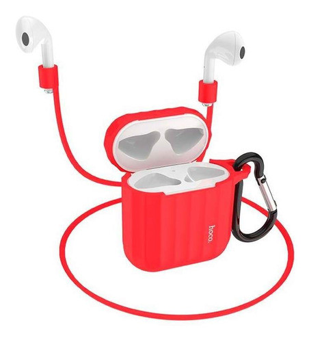 Estuche AirPods Con Cuerda Hoco Wb10 - Rojo 0