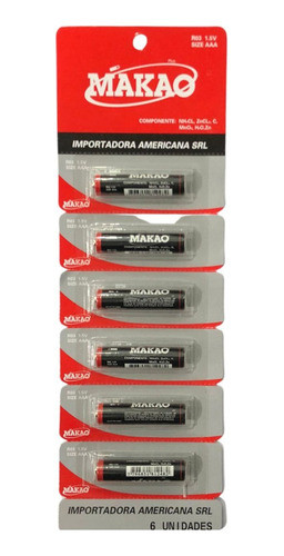 Blister 6 Pilas Aaa Pila Makao Macao Comunes $ab 0