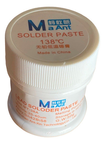 Estaño En Pasta Maant 138º / 50gr. Reballing Soldadura Micro 0
