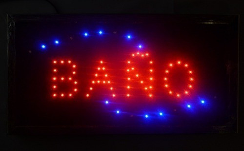 Cartel Luminoso Led Con Movimiento Baño 0
