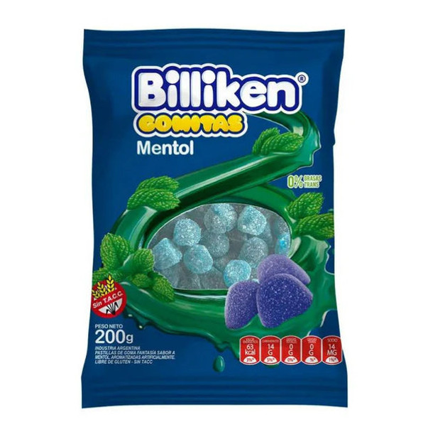 Billiken Gomitas Menthol Eucalyptus Candies Gummies, 200 g / 7 oz