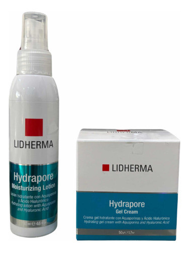 Kit Hidratante Hydrapore Crema Gel + Loción Lidherma 0