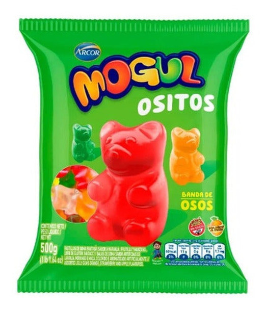 Mogul Ositos Gummy Bears Assorted Flavors Orange, Strawberry & Apple,  500 g / 1.1 lb