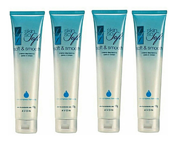 04 Cremes Depilatorio Para Corpo Skin So Soft Avon 125g 0