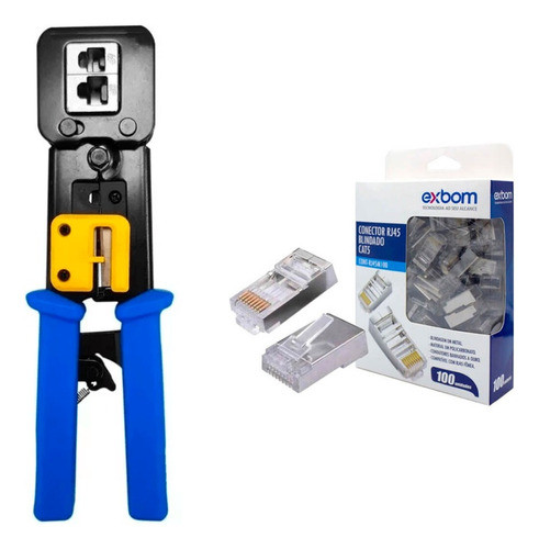 Kit Alicate Crimpar Rj45 Rj12 Rj11 Mais 100 Conectores Rj45 0