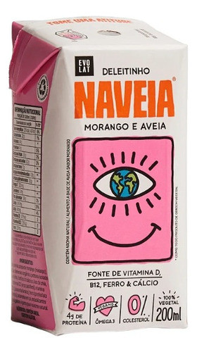 Deleite Vegetal De Aveia Morango 200ml 0
