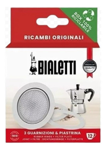 Bialetti - 3 Juntas + Filtro De Aluminio Para 12 Tazas 0