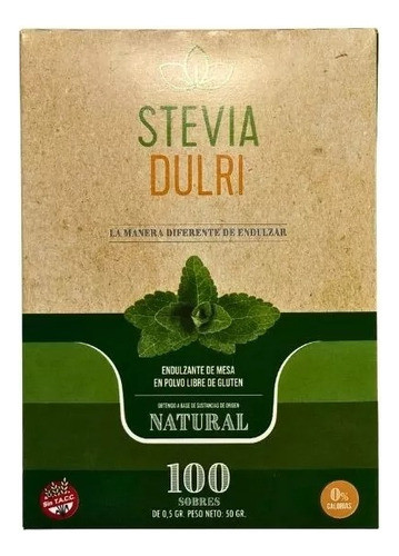 Edulcorante Stevia Dulri X 100 Sobres (pack X 3 U) 0
