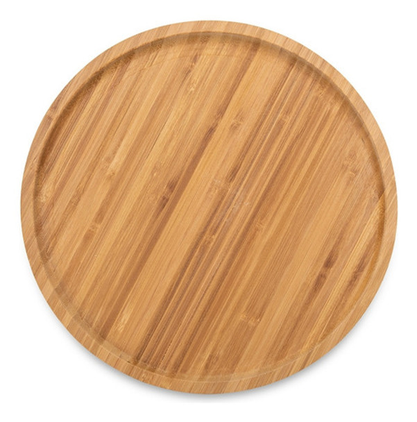 Bandeja Bambu Redonda Grande 30x30 Petisqueira Petiscos 0