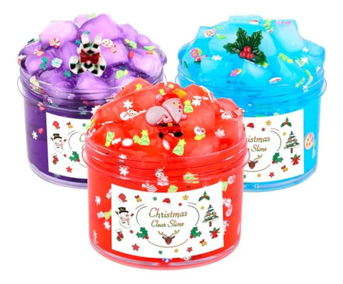 Paquete De 3 Juguetes De Slime De Navidad, Kit De 0