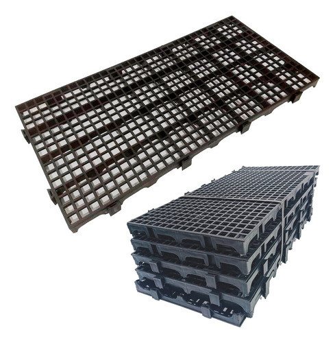 Kit 25 Pç Piso Plástico 25x50 Pallet Box Multiuso Encaixável 0