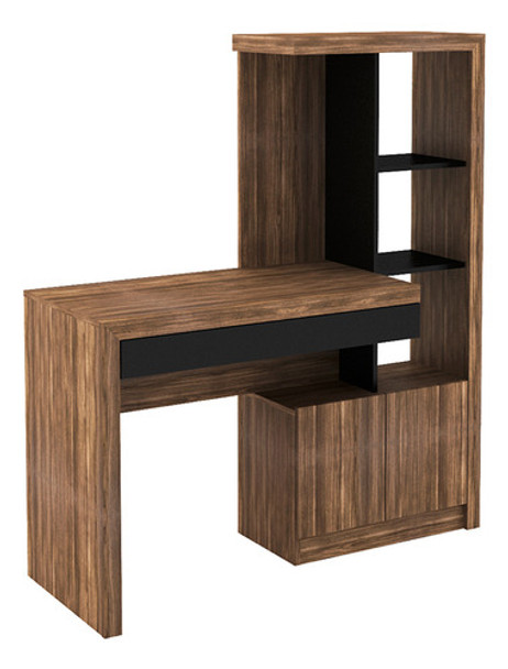 Mesa Conjunto Me4143 Mdp Nogal/preto - Gran Belo 0