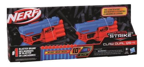 Lançador De Dardos Nerf Alpha Strike Claw Dual Qs-4 Hasbro 0