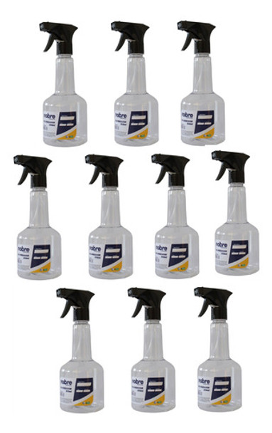 Borrifador Pulverizador Spray Transparente 500ml Kit Com 10 0