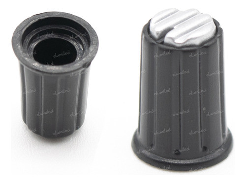 20 Perillas Potenciometro Gris 12mm Alto X 16mm Estriado 0