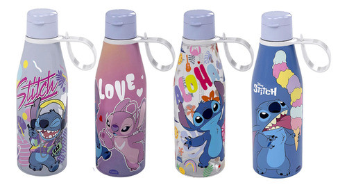 4 Garrafinhas Lilo Stitch 530ml Para Revenda Atacado Festa 0