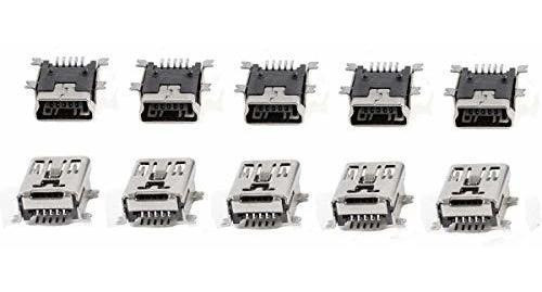 Qmseller 10 Piezas Mini Usb Tipo B Puerto Hembra 5 Pines 180 0