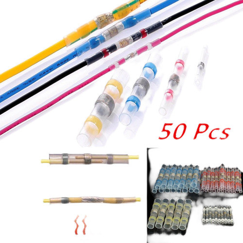 50pcs 4 Tamaños Soldadura Impermeable Manga Calor Shrink Ter 0
