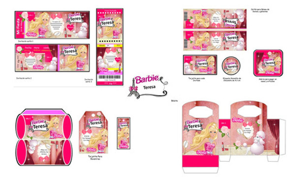 Kit Imprimible Barbie - Candy Bar Invitaaciones Cumpleaños 0 Kit Imprimible Barbie - Candy Bar Invitaaciones Cumpleaños 0