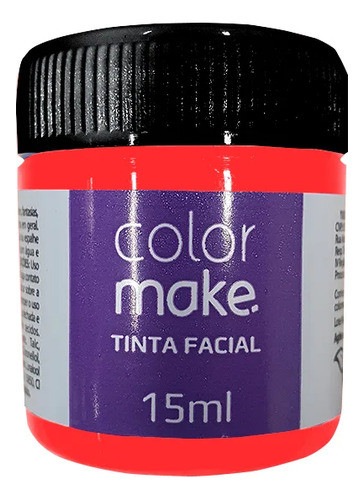 Tinta Facial Neon Líquida Vermelha Cosplay 15ml - Colormake 0