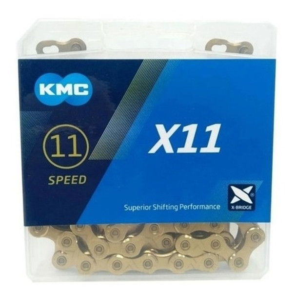 Corrente Kmc X11 Dourada 11 Velocidades 118 Elos 0