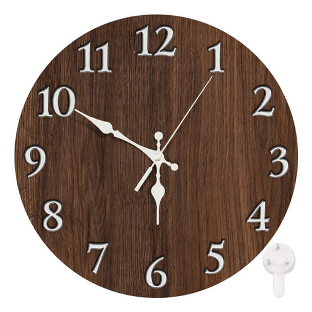 Reloj De Pared Redondo Silencioso Sin Tictac De 10 Pulgadas, 0