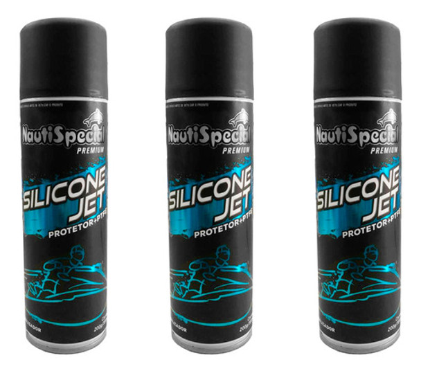Kit 3 Silicone Náutico Spray Premium C/ Ptfe Jet Ski 300ml 0