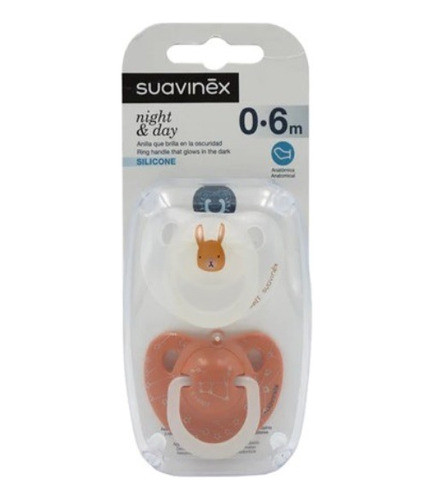 Chupete Suavinex. Anat. Nocturno. Naranja. 0-6m X2 0