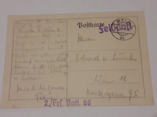 Tarjeta Postal Original. Alemania 1940 Feldpost 0