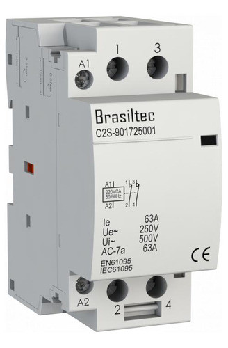 Kit C/ 2 Un Contator Modular 63a Bobina 220vca 2nf 0
