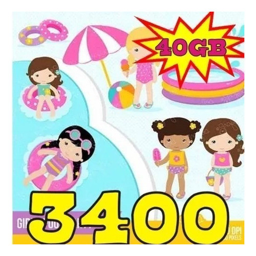 Kit Scrapbook Fiesta Piscina + 3400 Imagenes Cli 0