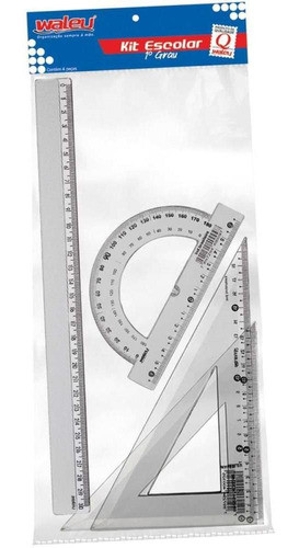 Conjunto Para Desenho Reg30cm+esq45+esq60+transf180 0