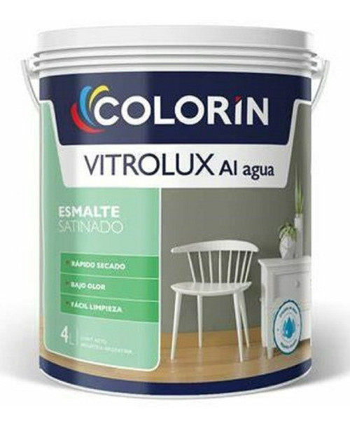Esmalte Al Agua Vitrolux Negro Satinado X 4l Don Luis Mdp 0