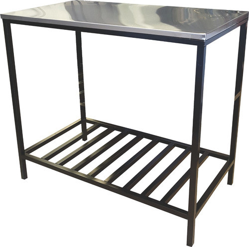 Mesa Gastronomica 120x55 Cm Acero Inox Con Estante Caño Dev 0