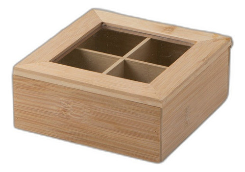 Caja De Te Bambú 4 Divisiones 0