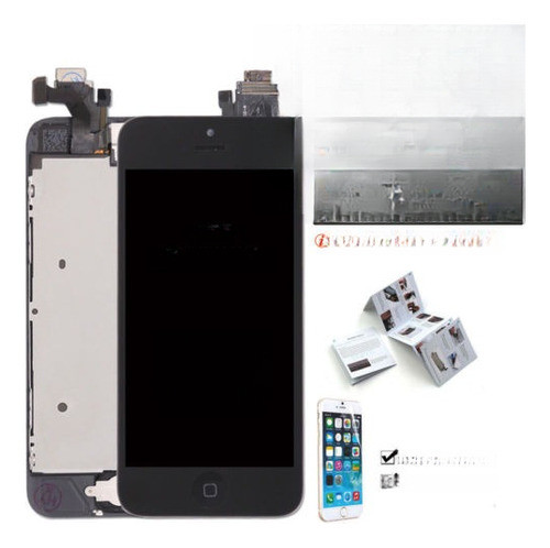Lcd Para El iPhone 5 Pantalla Táctil Negro + Home Botón Digi 0