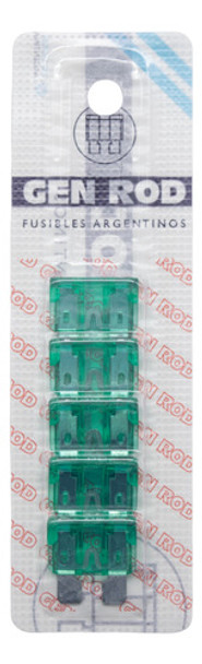50 Fusibles Ficha Plana Tipo Automotor 30a (verde) 18.4x5.1 0