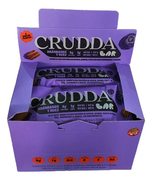 X Caja Barrita Crudda Bar Sabor Arándanos Y Nuez Sin Tacc 0