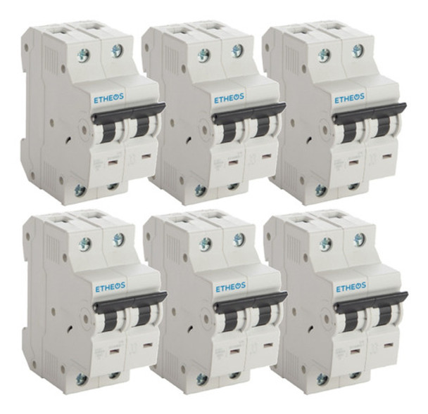 Pack X6 Interruptor Termomagnético Bipolar 25 A Etheos Tm3w4 0