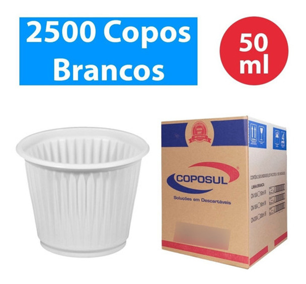 Caixa Copo Descartável 50ml Café Cafezinho Chá 2500 Unidades 0 Caixa Copo Descartável 50ml Café Cafezinho Chá 2500 Unidades 0