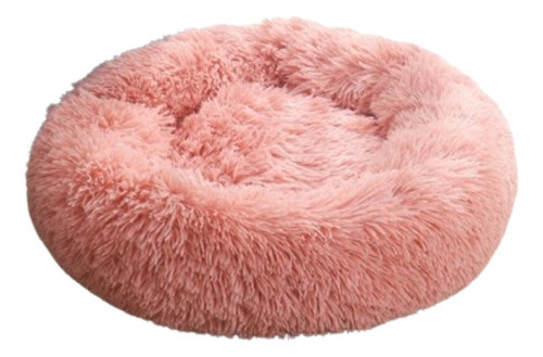 Cama Mascotas Porte Medio Afelpada Rosa Ø 60cm X Alto 15cm 0