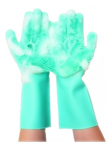 Guantes Premium Silicona Lava Platos Pone Detergente- Caba - 0