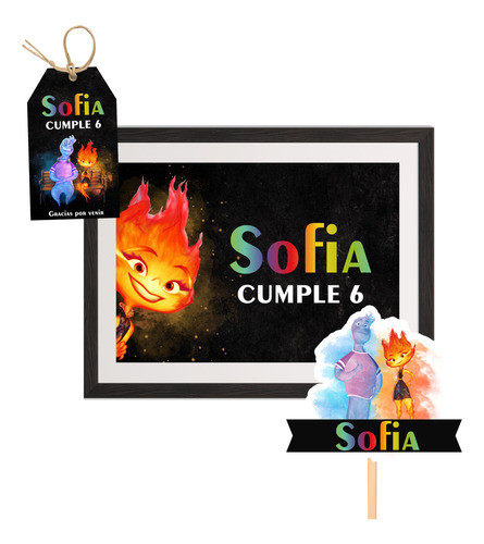 Kit Imprimible Elemental - Disney  - Textos Editables 0