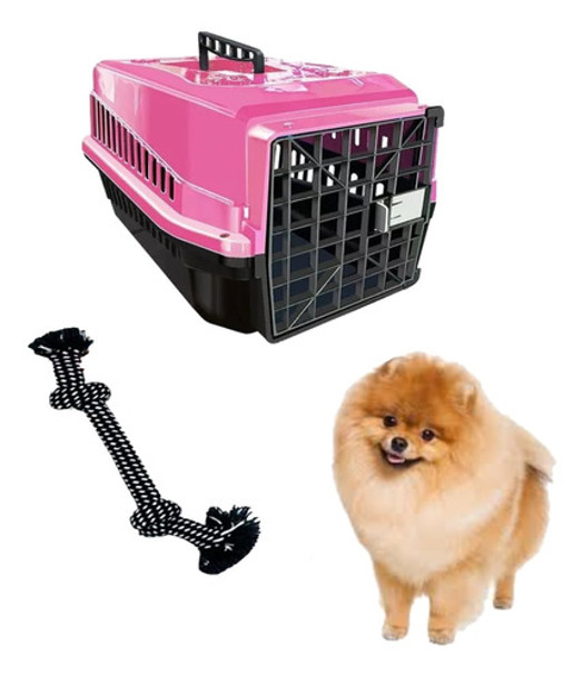 Brinquedo Cabo Guerra Cachorro + Caixa Transporte N1 Rosa 0