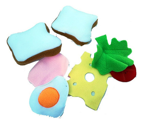 Set Sandwich 7 Pz De Tela Comiditas D Juguete - Mis Juguetes 0