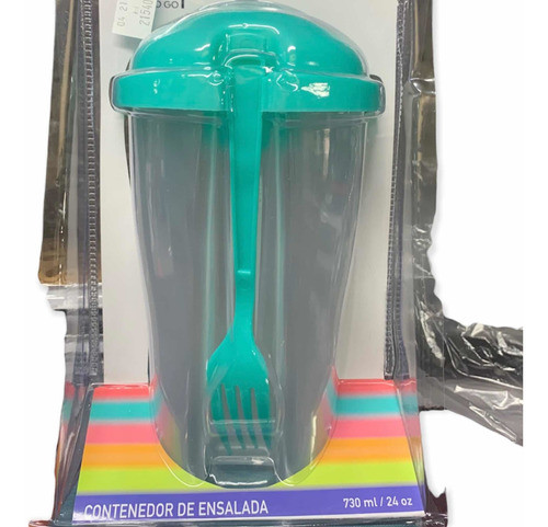 Contenedor De Ensalada Keep 730 Ml C/cuchara Varios Colores 0
