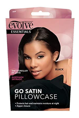 Funda De Almohada De Satén Evolve Productos De Belleza, Negr 0